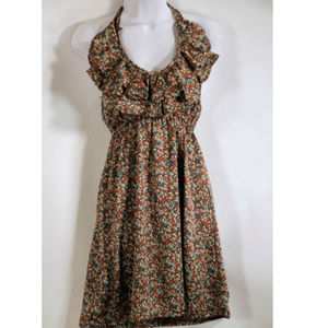 JUDITH MARCH pretty Floral Ruffled Halter Dress